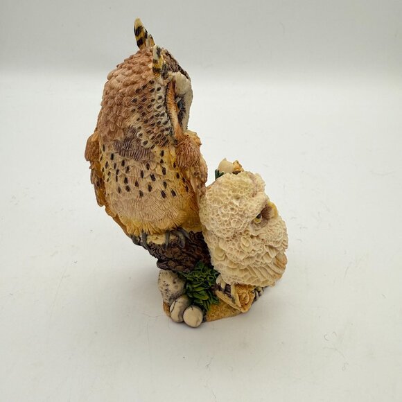 Vtg Hamilton Collection Long-Ear Owl Owlet Figurine Peaceful Perch Realistic 4" - Picture 4 of 10